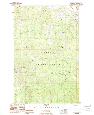 United States Geological Survey Tunk Mountain, WA (1988, 24000-Scale) digital map