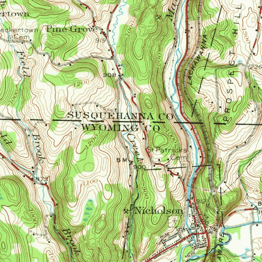 Tunkhannock, PA (1946, 62500-Scale) Map by United States Geological ...