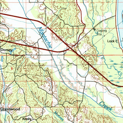 United States Geological Survey Tupelo, MS-AL (1984, 100000-Scale) digital map