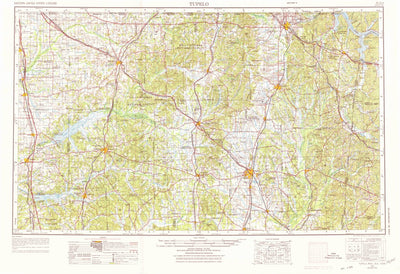 United States Geological Survey Tupelo, MS-AL-TN (1956, 250000-Scale) digital map