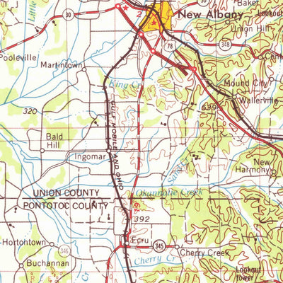 United States Geological Survey Tupelo, MS-AL-TN (1956, 250000-Scale) digital map