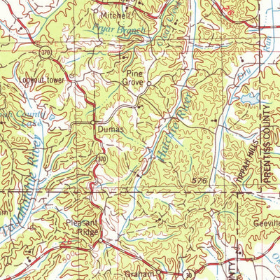 United States Geological Survey Tupelo, MS-AL-TN (1956, 250000-Scale) digital map