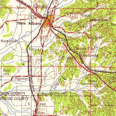 United States Geological Survey Tupelo, MS-AL-TN (1958, 250000-Scale) digital map
