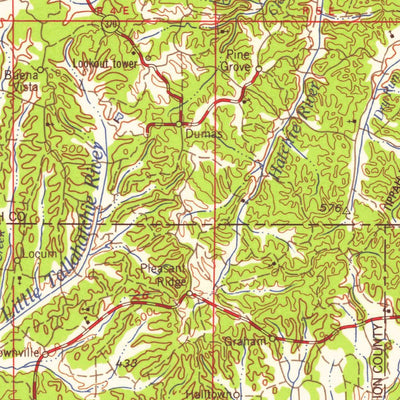 United States Geological Survey Tupelo, MS-AL-TN (1958, 250000-Scale) digital map