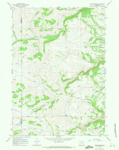 United States Geological Survey Turk Springs, WY (1967, 24000-Scale) digital map
