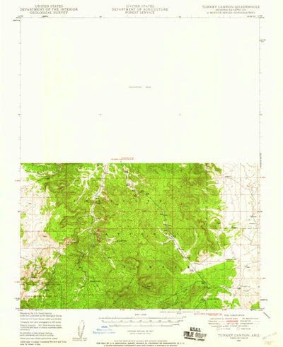 United States Geological Survey Turkey Canyon, AZ (1947, 62500-Scale) digital map