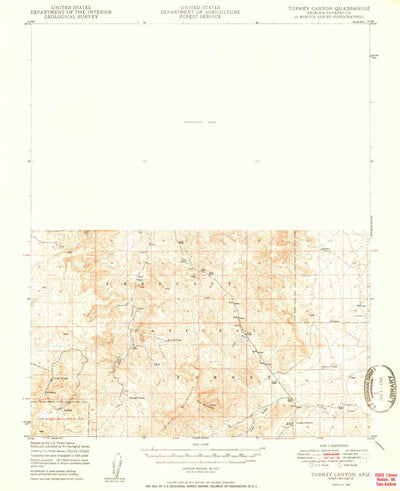 United States Geological Survey Turkey Canyon, AZ (1950, 62500-Scale) digital map