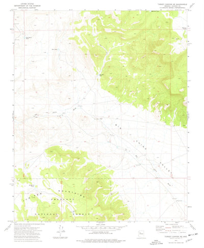 United States Geological Survey Turkey Canyon NE, AZ (1973, 24000-Scale) digital map