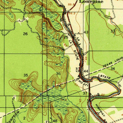United States Geological Survey Turkey Creek, LA (1935, 62500-Scale) digital map