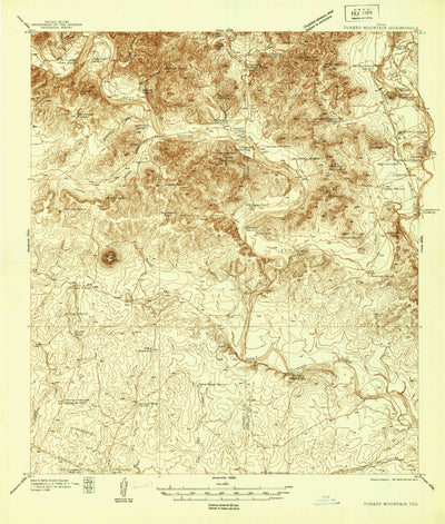 United States Geological Survey Turkey Mountain, TX (1938, 48000-Scale) digital map