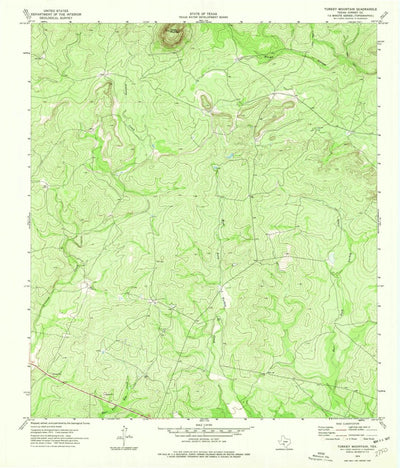 United States Geological Survey Turkey Mountain, TX (1974, 24000-Scale) digital map