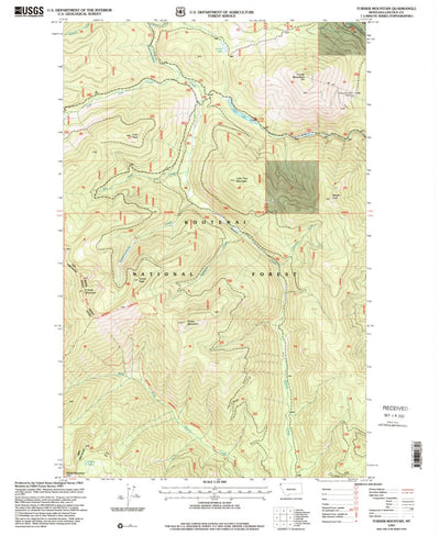 United States Geological Survey Turner Mountain, MT (1997, 24000-Scale) digital map