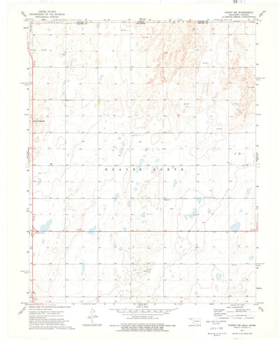 United States Geological Survey Turpin NE, OK-KS (1973, 24000-Scale) digital map