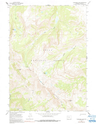 United States Geological Survey Turquoise Lake, WY (1965, 24000-Scale) digital map