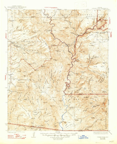 United States Geological Survey Turret Peak, AZ (1933, 125000-Scale) digital map