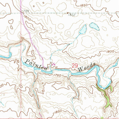 United States Geological Survey Turtle Creek SE, ND (1980, 24000-Scale) digital map