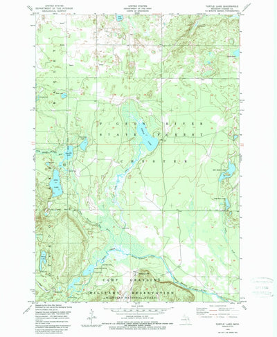 United States Geological Survey Turtle Lake, MI (1950, 24000-Scale) digital map