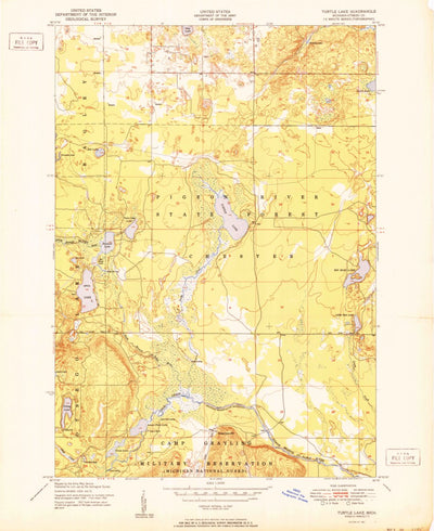 United States Geological Survey Turtle Lake, MI (1951, 24000-Scale) digital map