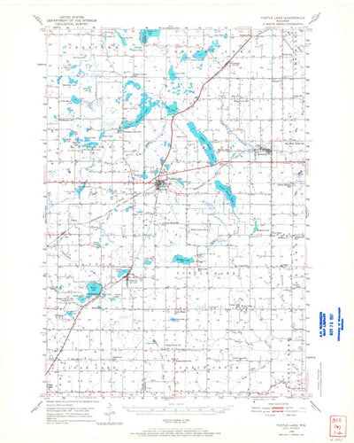 United States Geological Survey Turtle Lake, WI (1950, 62500-Scale) digital map
