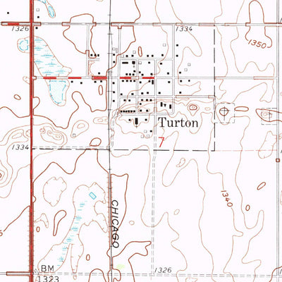 United States Geological Survey Turton, SD (1960, 24000-Scale) digital map