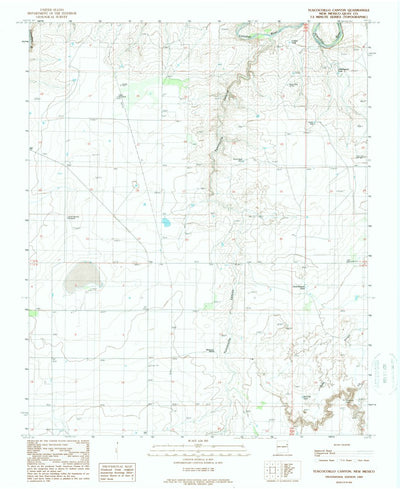 United States Geological Survey Tuscocoillo Canyon, NM (1989, 24000-Scale) digital map
