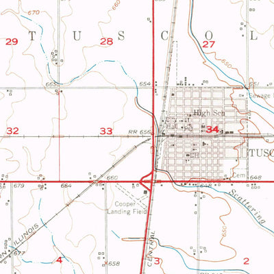 United States Geological Survey Tuscola, IL (1950, 62500-Scale) digital map