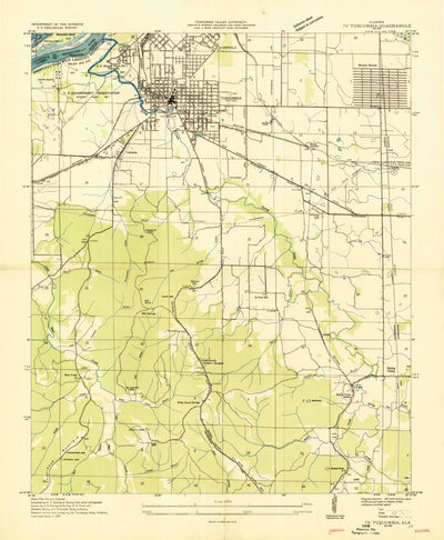 United States Geological Survey Tuscumbia, AL (1936, 24000-Scale) digital map