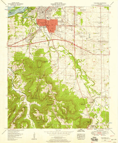 United States Geological Survey Tuscumbia, AL (1952, 24000-Scale) digital map
