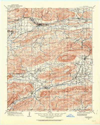 United States Geological Survey Tuskahoma, OK (1908, 125000-Scale) digital map