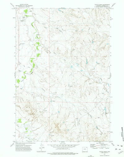 United States Geological Survey Tuttle Draw, WY (1972, 24000-Scale) digital map