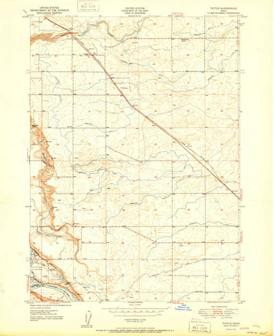 United States Geological Survey Tuttle, ID (1951, 24000-Scale) digital map
