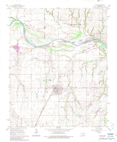 United States Geological Survey Tuttle, OK (1966, 24000-Scale) digital map