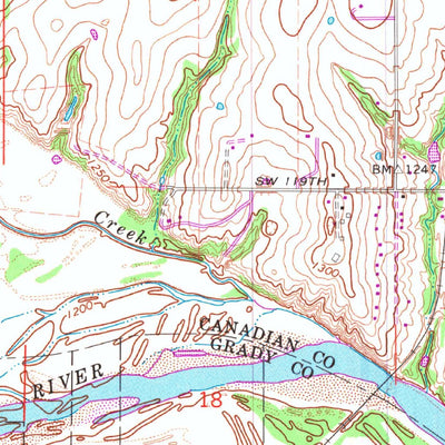 United States Geological Survey Tuttle, OK (1966, 24000-Scale) digital map