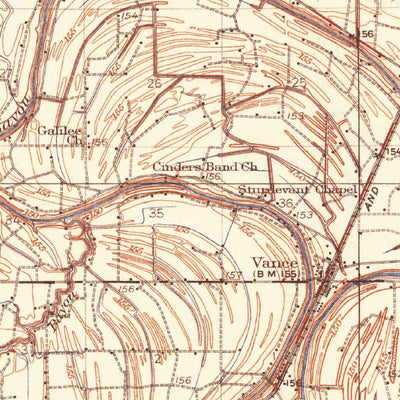 United States Geological Survey Tutwiler, MS (1935, 62500-Scale) digital map
