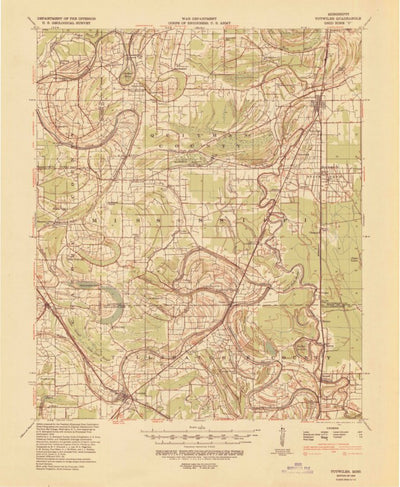 United States Geological Survey Tutwiler, MS (1939, 62500-Scale) digital map