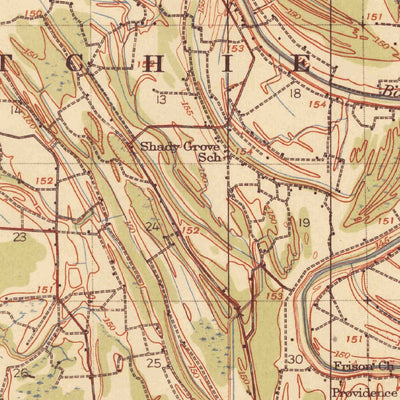 United States Geological Survey Tutwiler, MS (1939, 62500-Scale) digital map