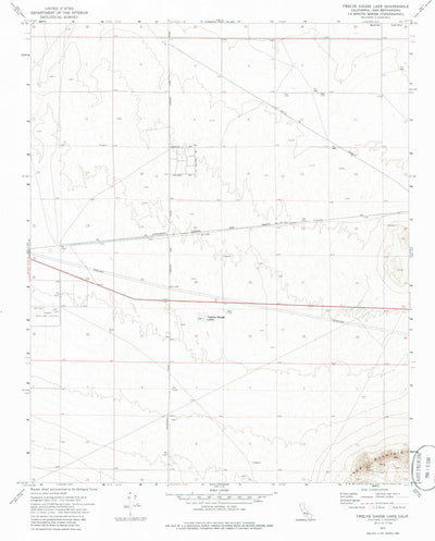 United States Geological Survey Twelve Gauge Lake, CA (1973, 24000-Scale) digital map