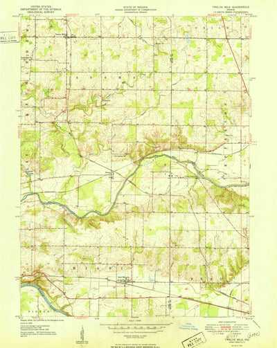 United States Geological Survey Twelve Mile, IN (1951, 24000-Scale) digital map