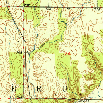 United States Geological Survey Twelve Mile, IN (1951, 24000-Scale) digital map