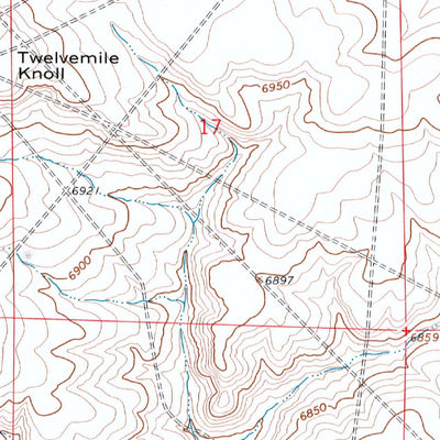 United States Geological Survey Twelvemile Knoll, WY (1968, 24000-Scale) digital map