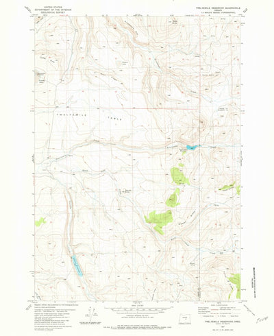United States Geological Survey Twelvemile Reservoir, OR (1981, 24000-Scale) digital map