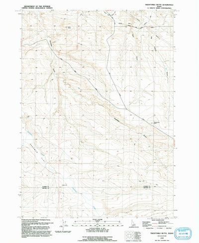 United States Geological Survey Twentymile Butte, ID (1992, 24000-Scale) digital map