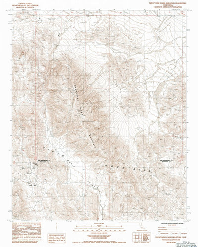 United States Geological Survey Twentynine Palms Mountain, CA (1985, 24000-Scale) digital map