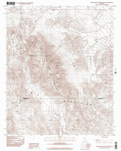 United States Geological Survey Twentynine Palms Mountain, CA (1997, 24000-Scale) digital map