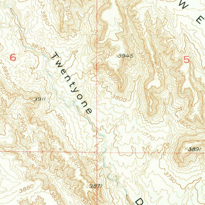 United States Geological Survey Twentyone Divide, WY-SD (1951, 24000-Scale) digital map