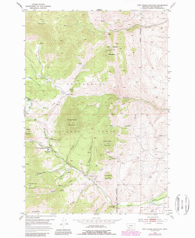 United States Geological Survey Twin Adams Mountain, MT (1952, 24000-Scale) digital map