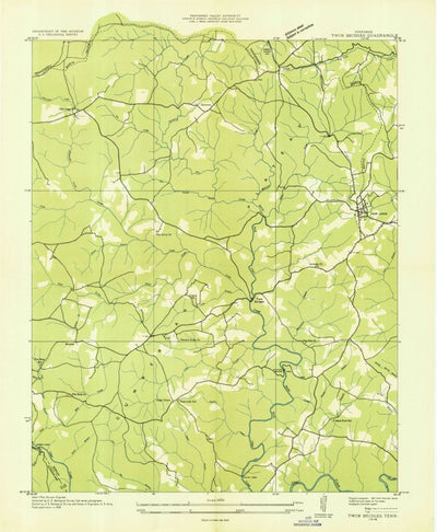 United States Geological Survey Twin Bridges, TN (1936, 24000-Scale) digital map