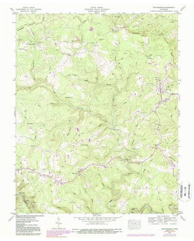 United States Geological Survey Twin Bridges, TN (1943, 24000-Scale) digital map
