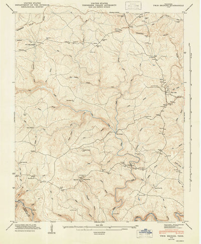 United States Geological Survey Twin Bridges, TN (1945, 24000-Scale) digital map