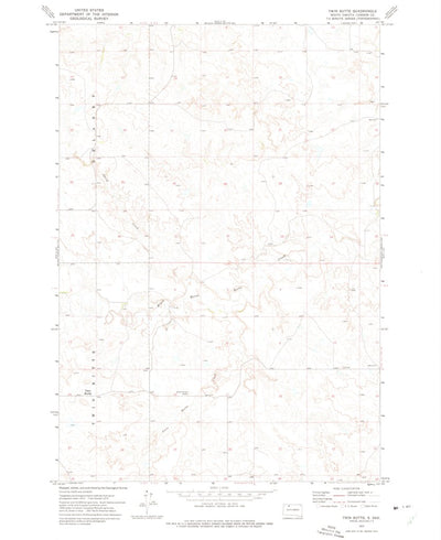 United States Geological Survey Twin Butte, SD (1972, 24000-Scale) digital map